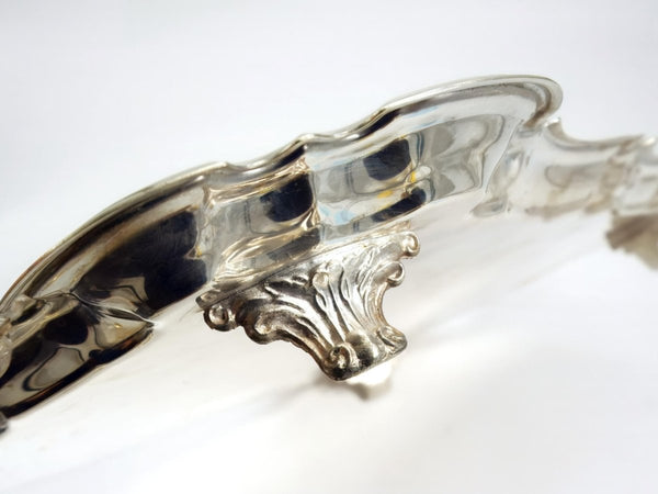Leonard Extra Large Silver Plate Platter 24" | Ornate Serving Tray Rococo Coffee Table Tray Vintage Leonard Baroque Silverplate Display Piece 1960s - Silverplated Serving Platter ClassyTea