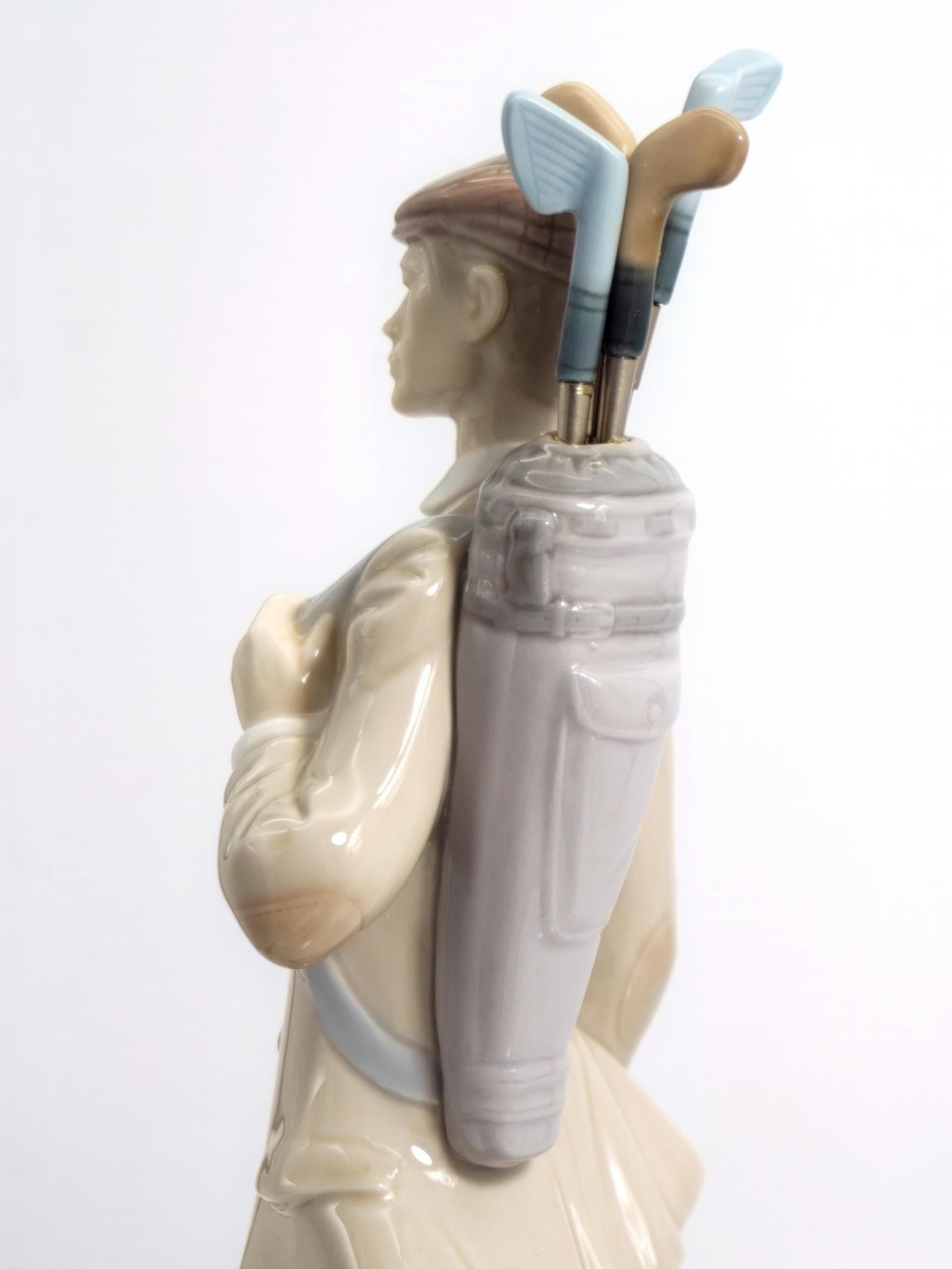 Lladro Large Golfer Porcelain Figurine | Lladro Waiting To Tee Off 5301 Fathers Day Gift for Dad Gift for Golfer Desk Decor Ralph Lauren Husband - Porcelain Figurine ClassyTea