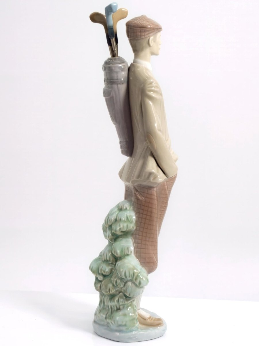 Lladro Large Golfer Porcelain Figurine | Lladro Waiting To Tee Off 5301 Fathers Day Gift for Dad Gift for Golfer Desk Decor Ralph Lauren Husband - Porcelain Figurine ClassyTea