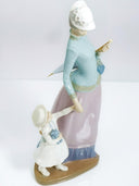 Lladro Large Lladro Porcelain Figurine Lady Walking with Girl 1353 | Mothers Day Gift for Wedding gift from aunt Graduation gift from mom Cabinet - Porcelain Figurine ClassyTea