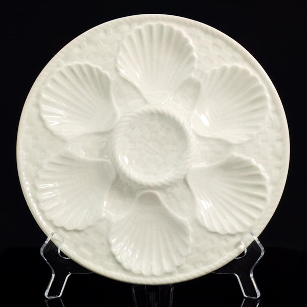 Longchamp 1950s Vintage Oyster Plate Longchamp French Country Coastal Tableware Beach House Decor Ceramic Antique Extra Large Platter Wall Hanging Art - Oyster Plate ClassyTea