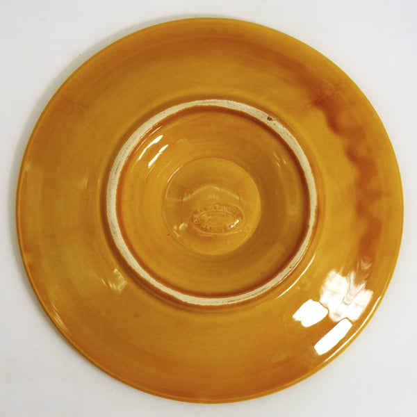 Marius Giuge Vintage Oyster Plate for Coastal Tableware | Marius Giuge Vallauris French Farmhouse Amber Sunflower Vintage Ceramic Glazed 1960s Platter - Oyster Plate ClassyTea