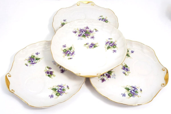 Metasco Vintage 1960s Tea Set with Purple and Gold Violets Fine China Tea Party Serveware Metasco Espresso Cup Set Japanese Dinnerware Easter Floral - Tea Set ClassyTea
