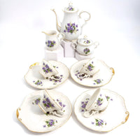 Metasco “Purple Violet and Gold” Tea Set For 4