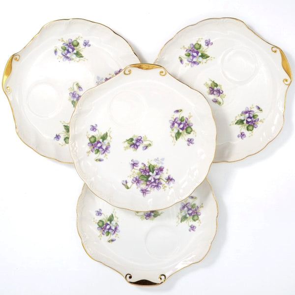 Metasco Vintage 1960s Tea Set with Purple and Gold Violets Fine China Tea Party Serveware Metasco Espresso Cup Set Japanese Dinnerware Easter Floral - Tea Set ClassyTea