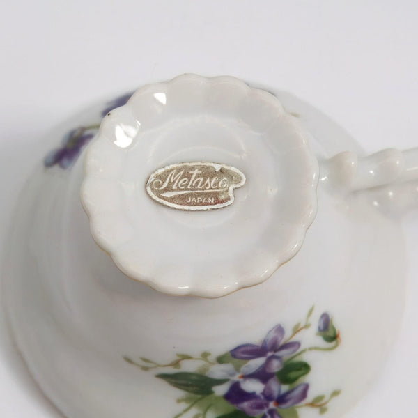 Metasco Vintage 1960s Tea Set with Purple and Gold Violets Fine China Tea Party Serveware Metasco Espresso Cup Set Japanese Dinnerware Easter Floral - Tea Set ClassyTea