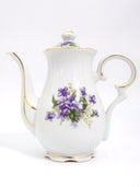 Metasco Vintage 1960s Tea Set with Purple and Gold Violets Fine China Tea Party Serveware Metasco Espresso Cup Set Japanese Dinnerware Easter Floral - Tea Set ClassyTea