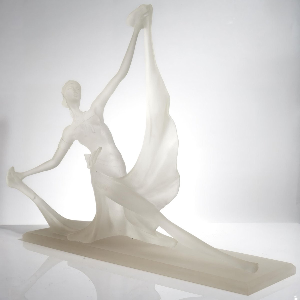 Monique Sculptures Large Frosted Ballerina Sculpture - The Dawn Dancer by Monique Sculptures Vintage Lucite Art Deco Ballet Gift for teacher dance Studio Decor - Lucite Sculpture ClassyTea