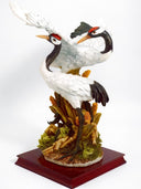 Montefiori Montefiori Whooping Cranes Statue Large Italian Bird Figurine Coastal Decor Lake House Decor Feng Shui Rustic Hunter lodge Decor Entry Way - Porcelain Sculpture ClassyTea