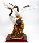 Montefiori Montefiori Whooping Cranes Statue Large Italian Bird Figurine Coastal Decor Lake House Decor Feng Shui Rustic Hunter lodge Decor Entry Way - Porcelain Sculpture ClassyTea