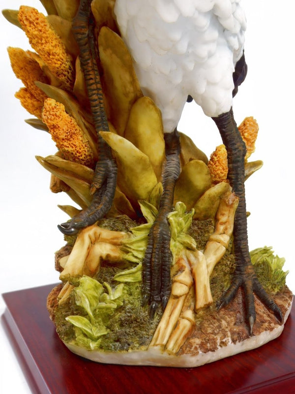 Montefiori Montefiori Whooping Cranes Statue Large Italian Bird Figurine Coastal Decor Lake House Decor Feng Shui Rustic Hunter lodge Decor Entry Way - Porcelain Sculpture ClassyTea