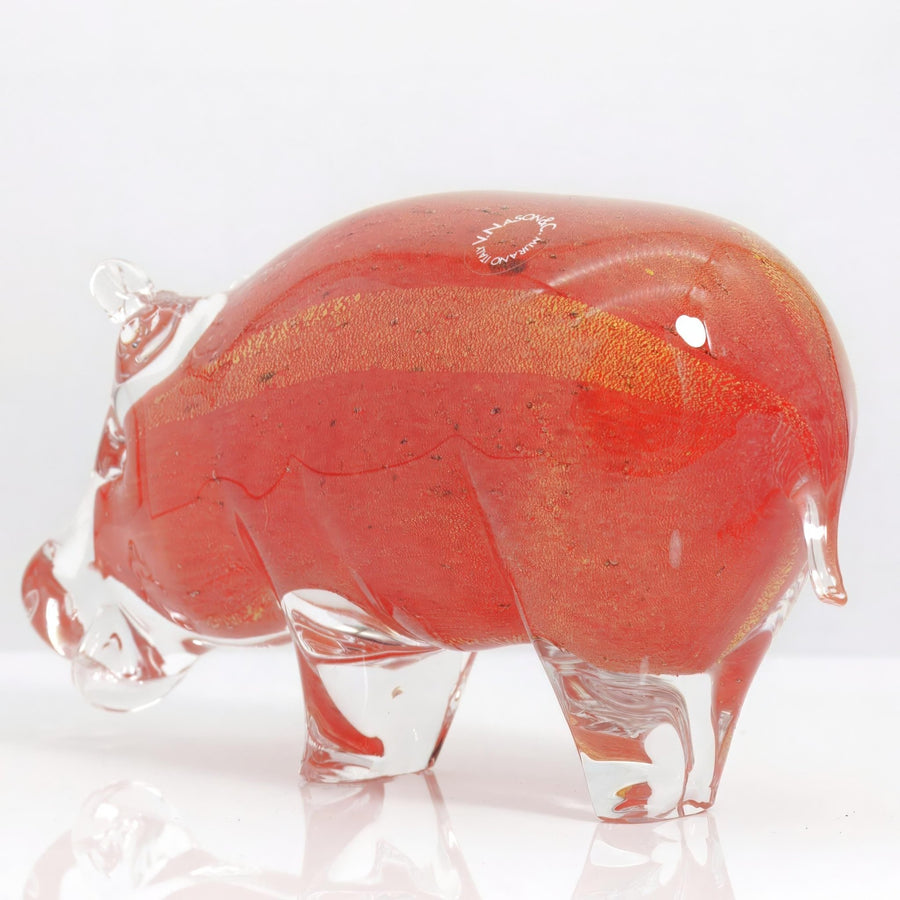 Murano Venetian Murano Glass Art Boar (8") - Sculpture ClassyTea