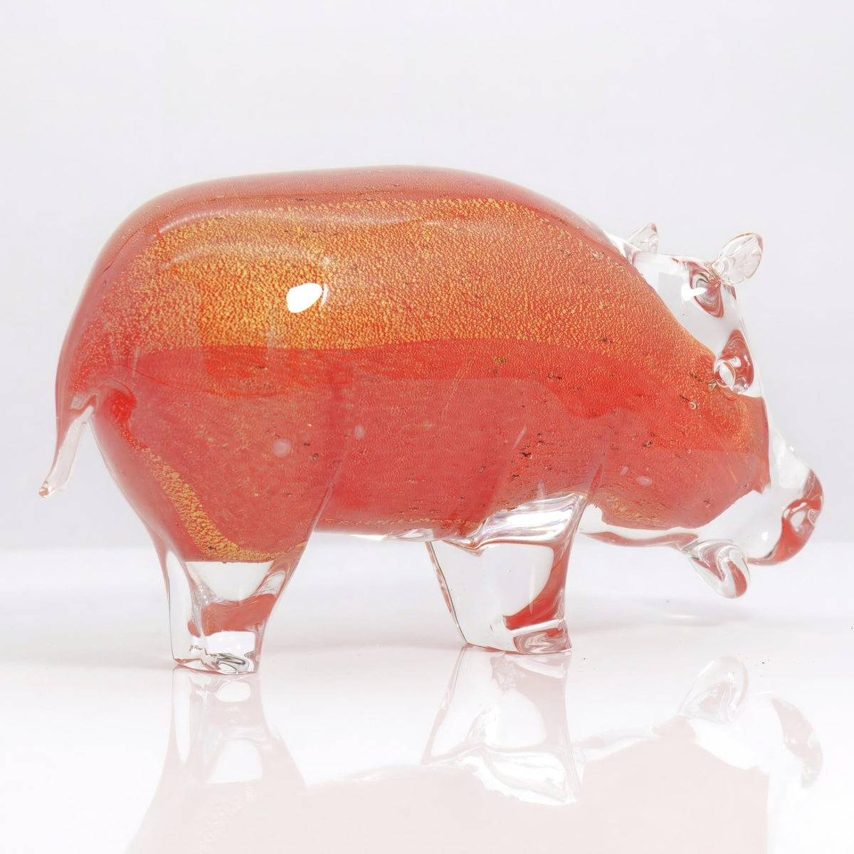 Venetian Murano Glass Art Boar (8")