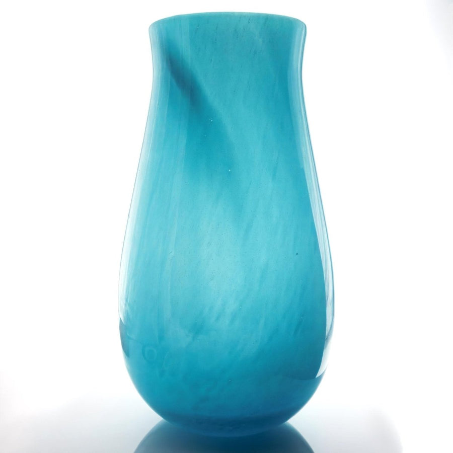 Nason Moretti Antares Aquamarine Vase (14") | Vintage Murano-Style Glass