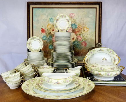 Noritake Glendola China Set for 10, 79 Pieces | Vintage Porcelain