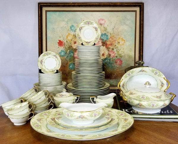Noritake China Set For 10 Guests | Noritake Glendola (79 - piece) | Perfect for Grandmother or Daughter in Law Gift | Christmas Dinner Plates Set - China Set ClassyTea