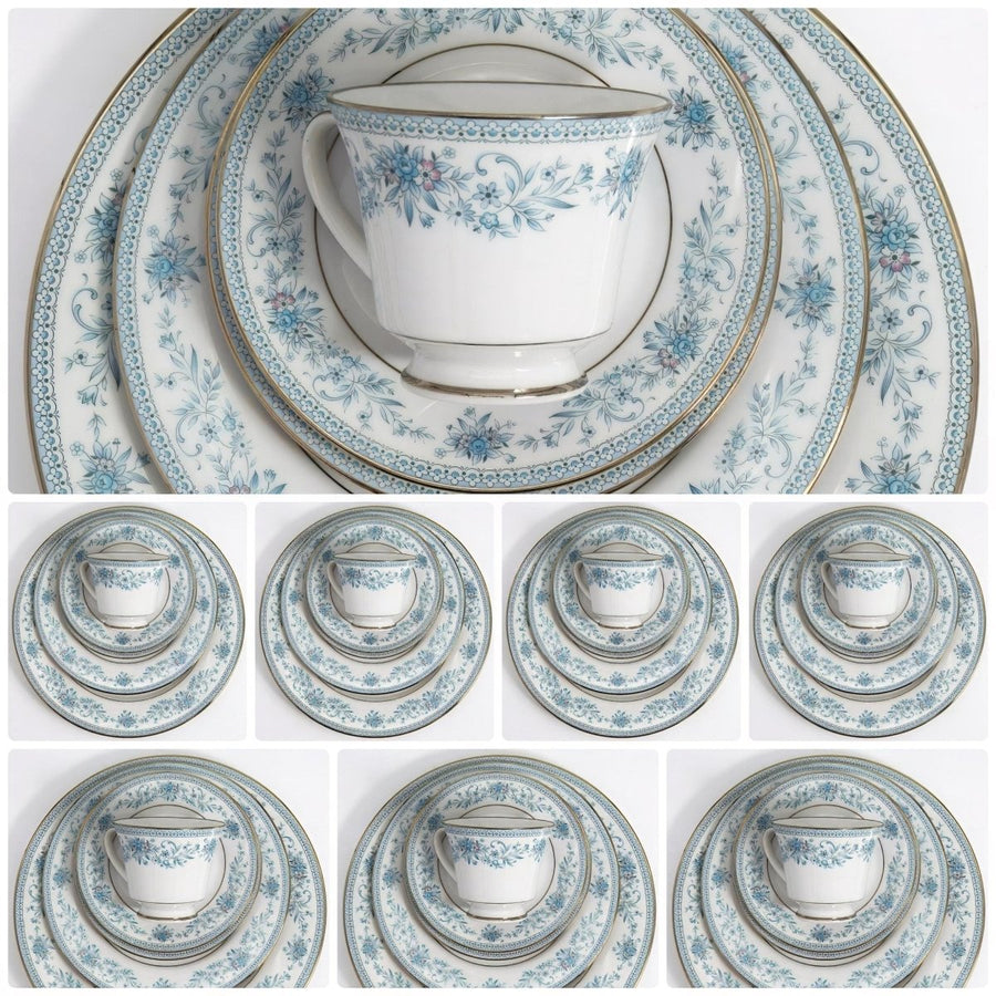 Noritake Blue Hill China Set for 8, 40 Pieces | Vintage Porcelain