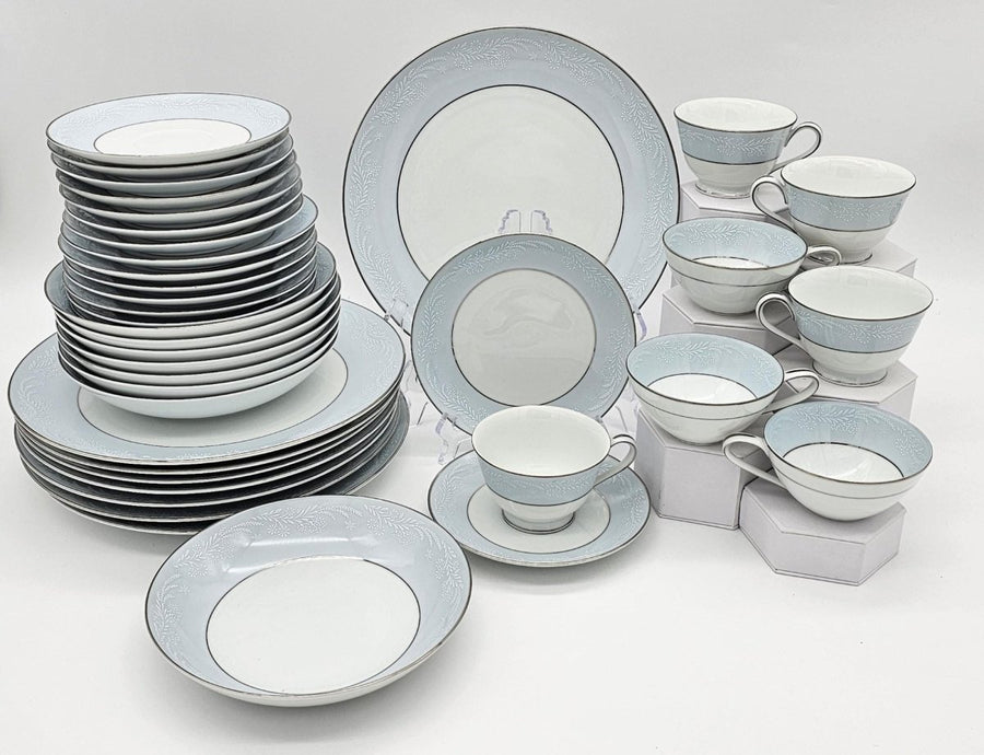 Noritake Laureate China Set for 8 with Coupe Bowls, 40 Pc | Vintage Porcelain