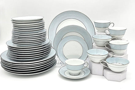 Noritake Laureate China Set for 8 with Salad Plates, 40 Pc | Vintage Porcelain