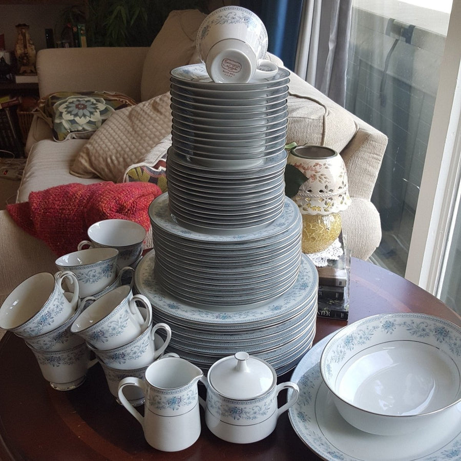 Noritake Blue Hill China Set for 12, 65 Pieces | Vintage Porcelain