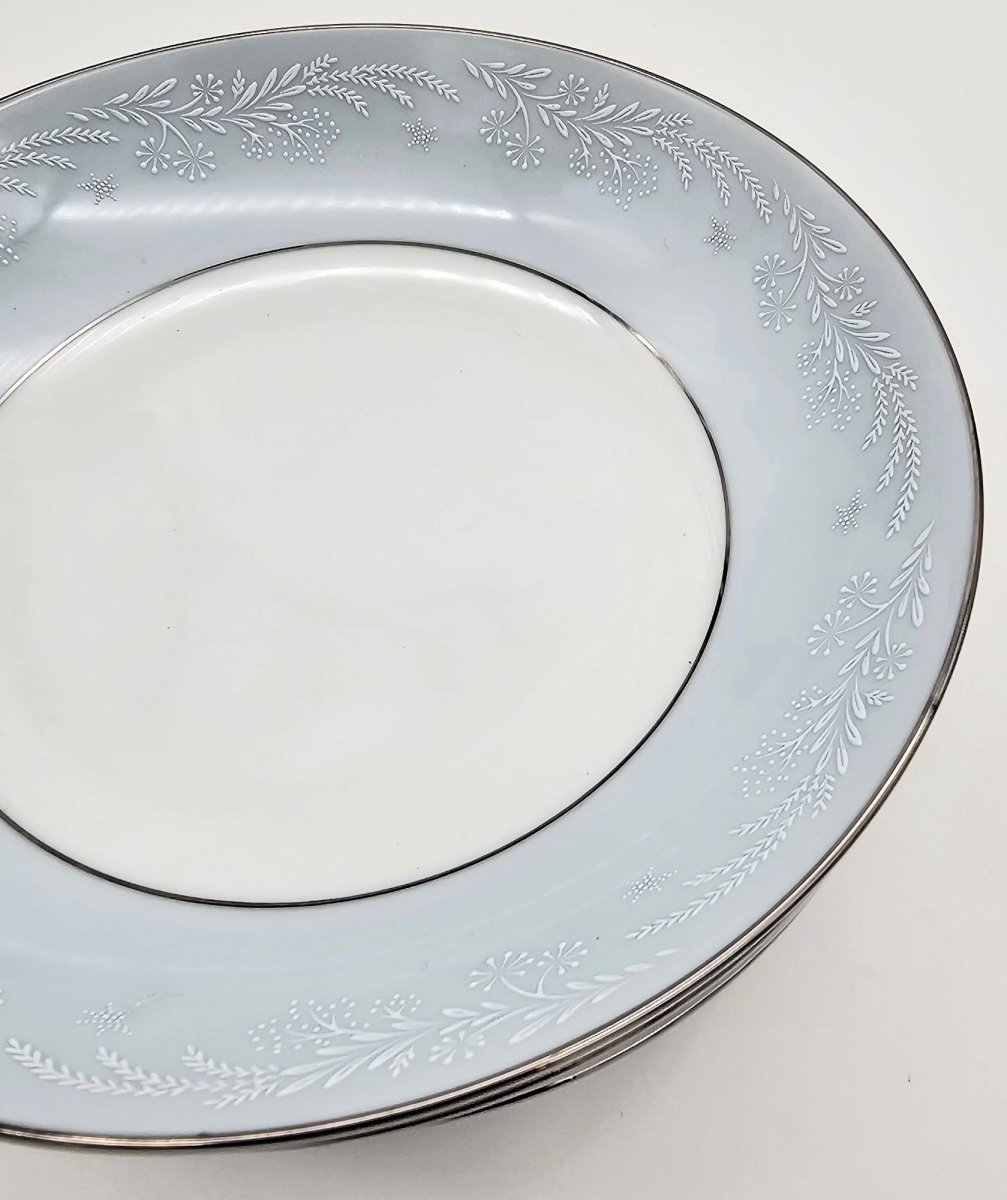 Noritake Noritake Laureate Fruit Bowl Set for 8, Vintage Silver Trim, 5 5/8" Bowls, Elegant Formal Dining, Discontinued Noritake - Fruit/Dessert Bowl ClassyTea
