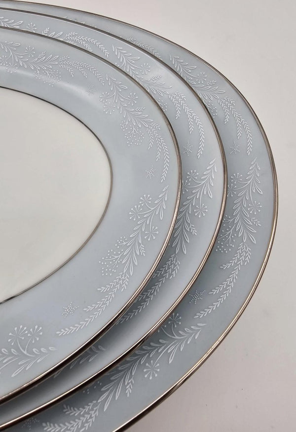 Noritake Noritake Laureate Oval Serving Platters Set of 3 – 12, 14 , and 16 Inches, Elegant Formal Dining, Discontinued, Thanksgiving Dinnerware - Oval Serving Platter ClassyTea