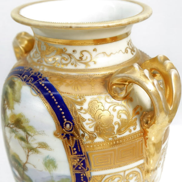 Noritake Antique Noritake Gilded Cobalt Vase Blue and Gold Vase Gold Porcelain Vase Art Nouveau Art Deco Vase Antique Japanese Vase Nippon Porcelain - Porcelain Vase ClassyTea