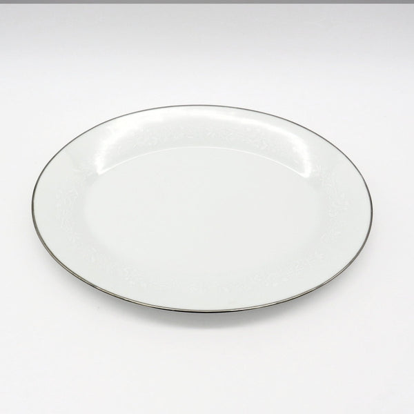 Noritake 4 Piece Hostess Set Noritake Reina (#6450Q) | Dinnerware Set White On White Flowers & Leaves, Platinum Trim | Tableware Replacement China. - Serving Set ClassyTea