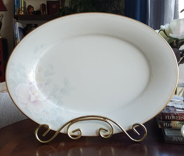 Noritake 5 Piece Hostess Set Noritake Sweet Surprise Serving Dinnerware Set Yellow, Blue & Pink Pastel Floral/One Side Gold Trim Wedding Registry - Serving Set ClassyTea