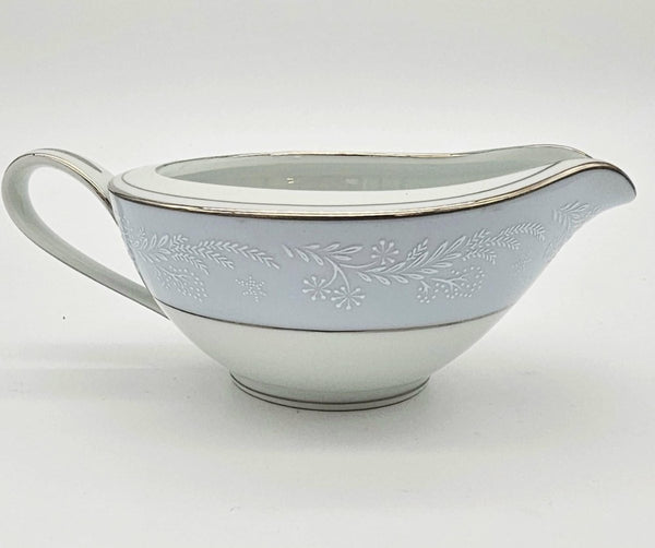 Noritake Noritake Laureate Hostess Set, 16" Oval Platter, Vegetable Bowl, Gravy Boat, Creamer & Sugar Bowl, Vintage Silver Trim , Thanksgiving - Serving Set ClassyTea