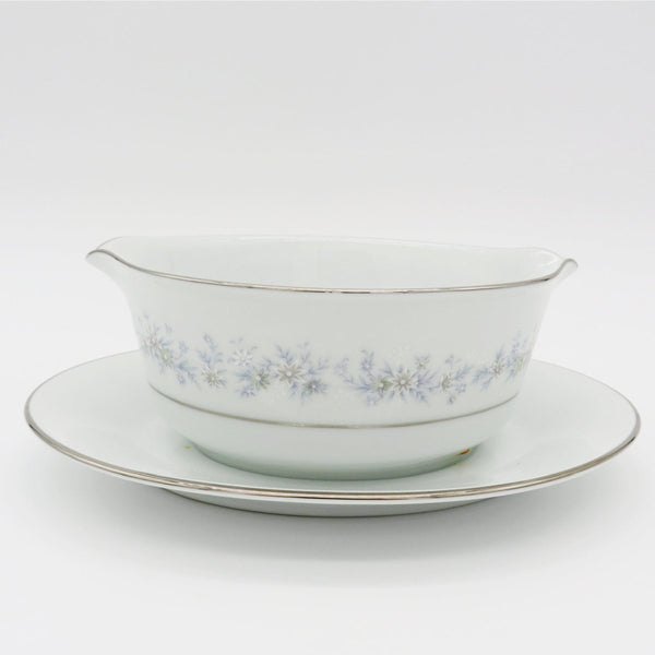 Noritake Noritake Marywood Hostess Set | 5 Pieces Sugar Bowl, Creamer, Gravy Boat, Salt & Pepper | Blue Floral and Platinum Trim | Luxury Dinnerware - Serving Set ClassyTea