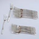 Oneida Vintage Oneida Tudor Silver Plate Flatware Set 62 Piece Complete Silver Plated Set for 8 Silverware 25th Anniversary Gift for Wife Gift Mom - Silverplated Flatware Set ClassyTea