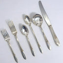 Oneida Vintage Oneida Tudor Silver Plate Flatware Set 62 Piece Complete Silver Plated Set for 8 Silverware 25th Anniversary Gift for Wife Gift Mom - Silverplated Flatware Set ClassyTea