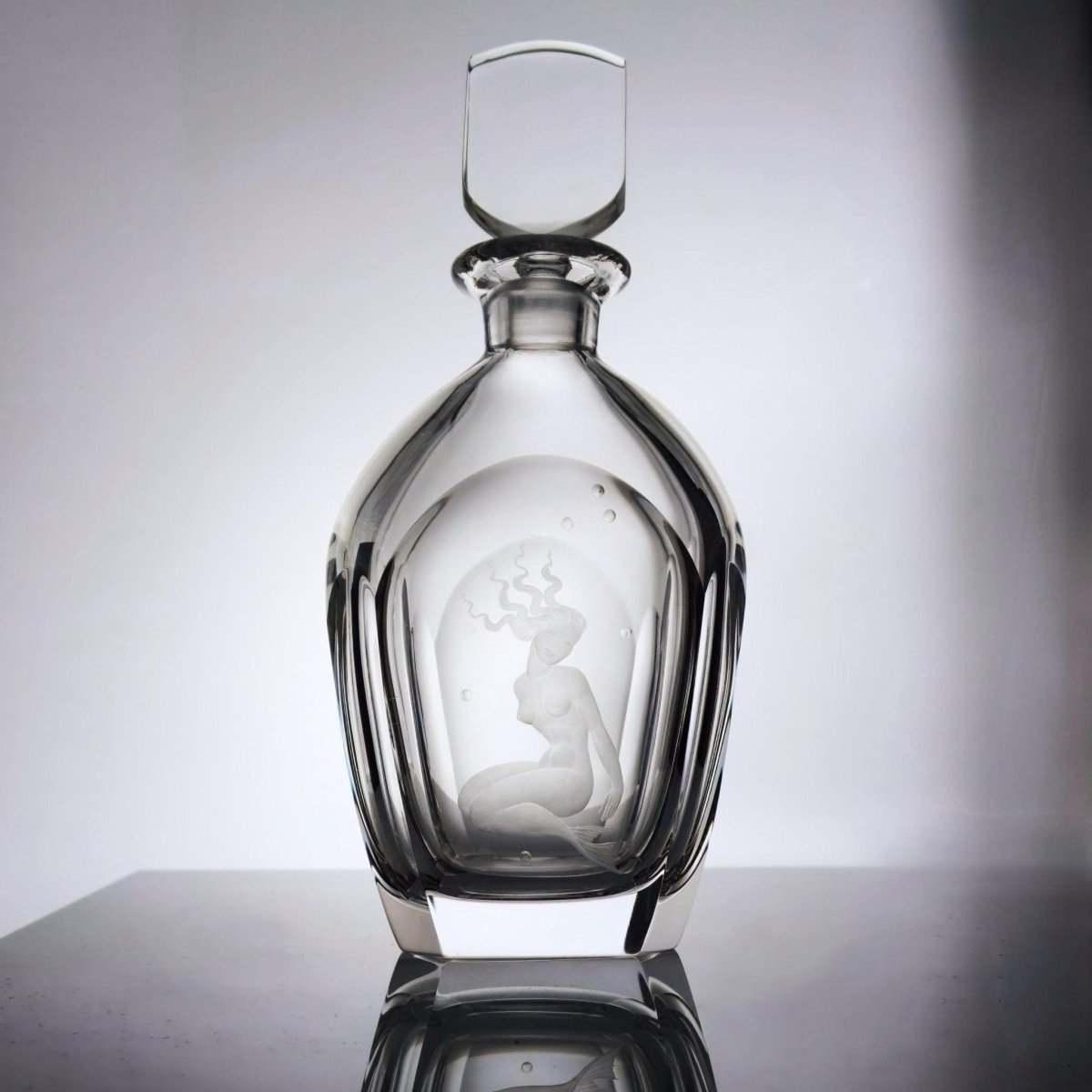 Orrefors Orrefors Sunken Sailor Mermaid Crystal Decanter (1964) | Crystal - Crystal Decanter ClassyTea
