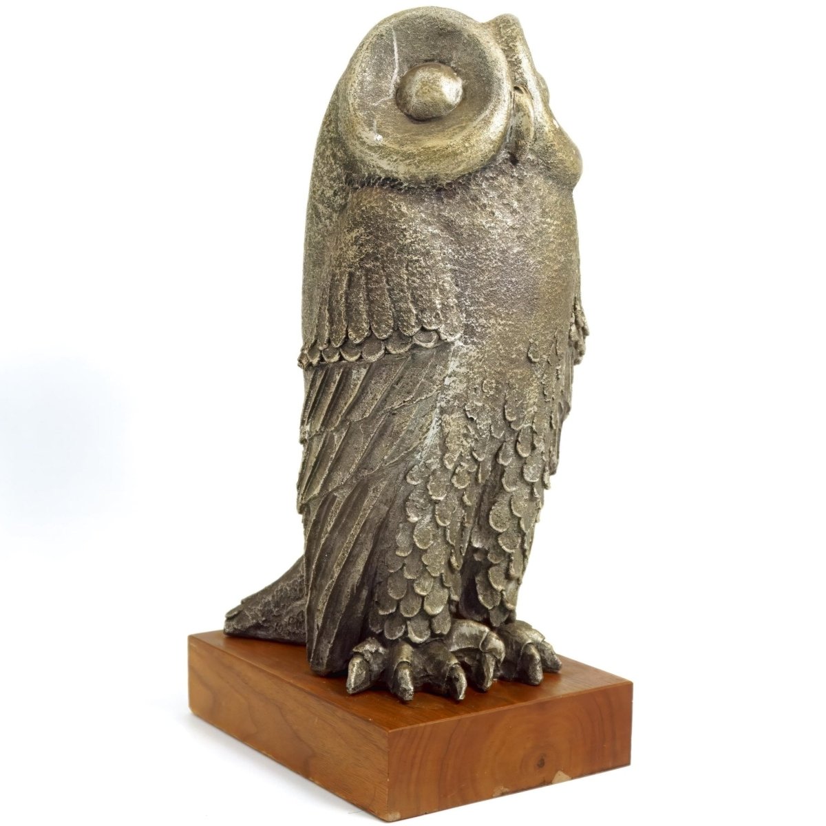 Paul Bellardo 1960s Signed Paul Bellardo Mid Century Modern Owl Statue Heavy Ceramic Large Bronze - colored Owl Figure Gift for Lawyer Office Decor Academic - Ceramic Sculpture ClassyTea