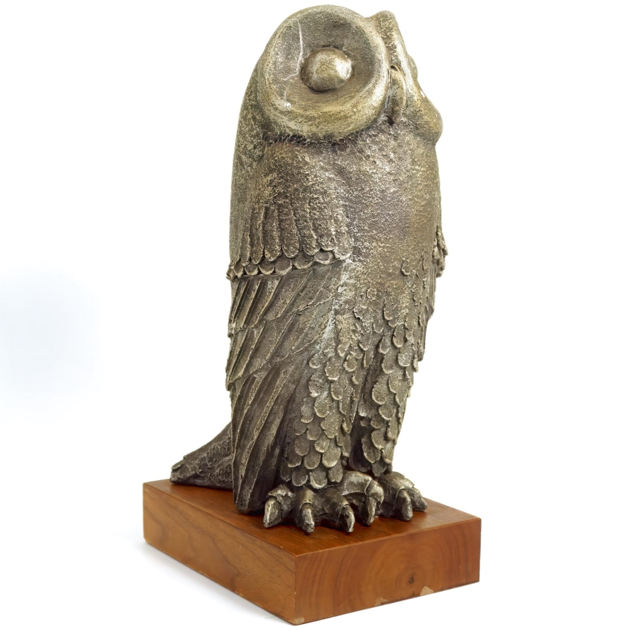 Paul Bellardo 1960s Signed Paul Bellardo Mid Century Modern Owl Statue Heavy Ceramic Large Bronze - colored Owl Figure Gift for Lawyer Office Decor Academic - Ceramic Sculpture ClassyTea