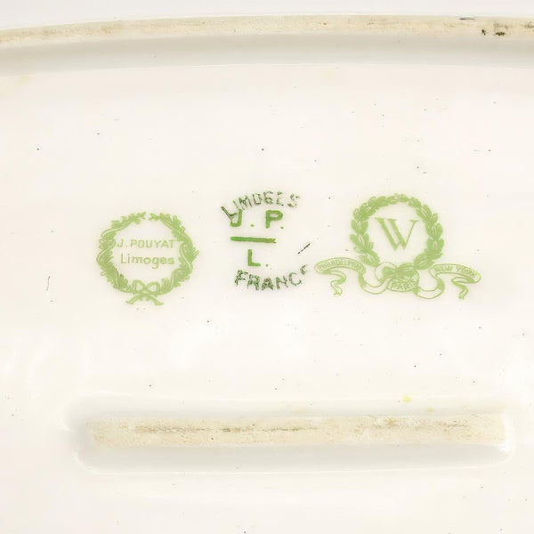 Pouyat Limoges 1890s Antique China Tray Set | French Antique Limoges Fine China Porcelain Trays for Vanity Catchall Trays for Cake Dessert Platters Gift - Dessert/Cake Platter ClassyTea