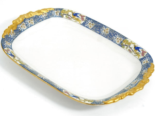Pouyat Limoges 1890s Antique China Tray Set | French Antique Limoges Fine China Porcelain Trays for Vanity Catchall Trays for Cake Dessert Platters Gift - Dessert/Cake Platter ClassyTea