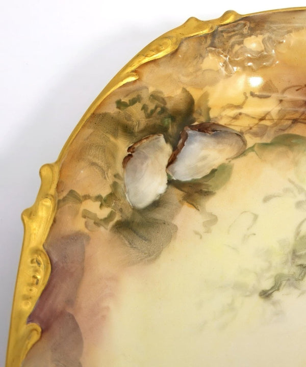 Pouyat Limoges 1906 Antique Oyster Platter | French Antique Limoges Fine China Porcelain Coastal Serveware Large Antique Oyster Plate for China Cabinet - Oyster Plate ClassyTea