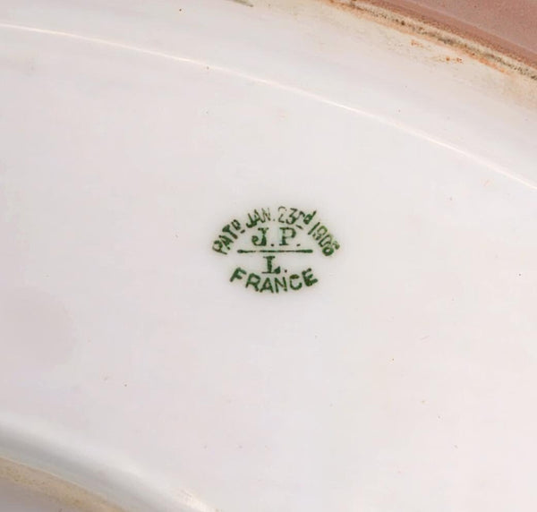 Pouyat Limoges 1906 Antique Oyster Platter | French Antique Limoges Fine China Porcelain Coastal Serveware Large Antique Oyster Plate for China Cabinet - Oyster Plate ClassyTea