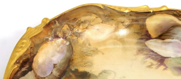 Pouyat Limoges 1906 Antique Oyster Platter | French Antique Limoges Fine China Porcelain Coastal Serveware Large Antique Oyster Plate for China Cabinet - Oyster Plate ClassyTea