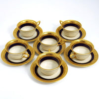 Rosenthal Cobalt & Gold Cups & Saucer Set For 6