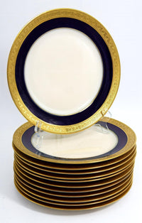Rosenthal Antique Rosenthal Cobalt & Gold Dinner Plate - Dinner Plate Set ClassyTea