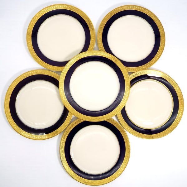 Rosenthal Antique Rosenthal Cobalt & Gold Dinner Plate - Dinner Plate Set ClassyTea