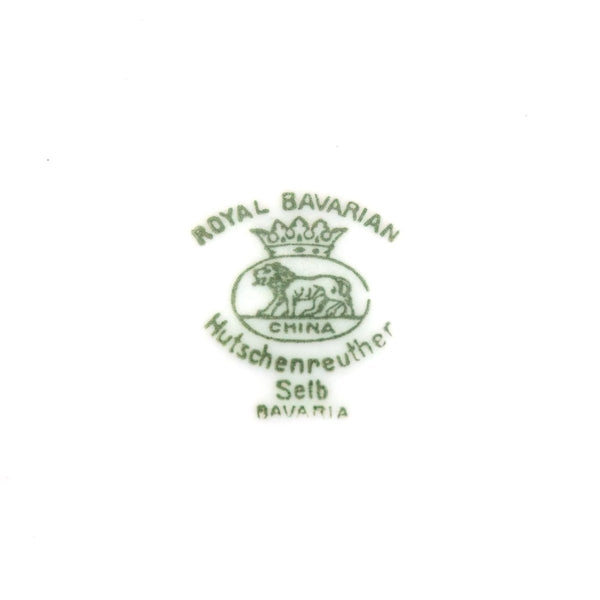 Royal Bavarian Hutschenreuther 1920s Art Deco Antique Dinner Plates For China Cabinet Royal Bavarian Hutschenreuther 22kt Celadon Green & Gold Sage Green Plates China Set - China Cabinet Plate Set ClassyTea