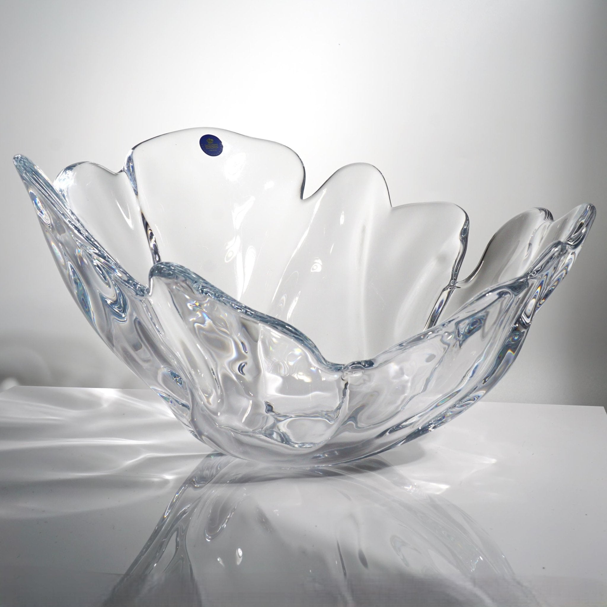 Royal Copenhagen Large Crystal Table Centerpiece for Minimalist Decor Royal Copenhagen Danish Glassware Midcentury Decorative Bowl for Fruit Bowl Scandi - Centerpiece Bowl ClassyTea