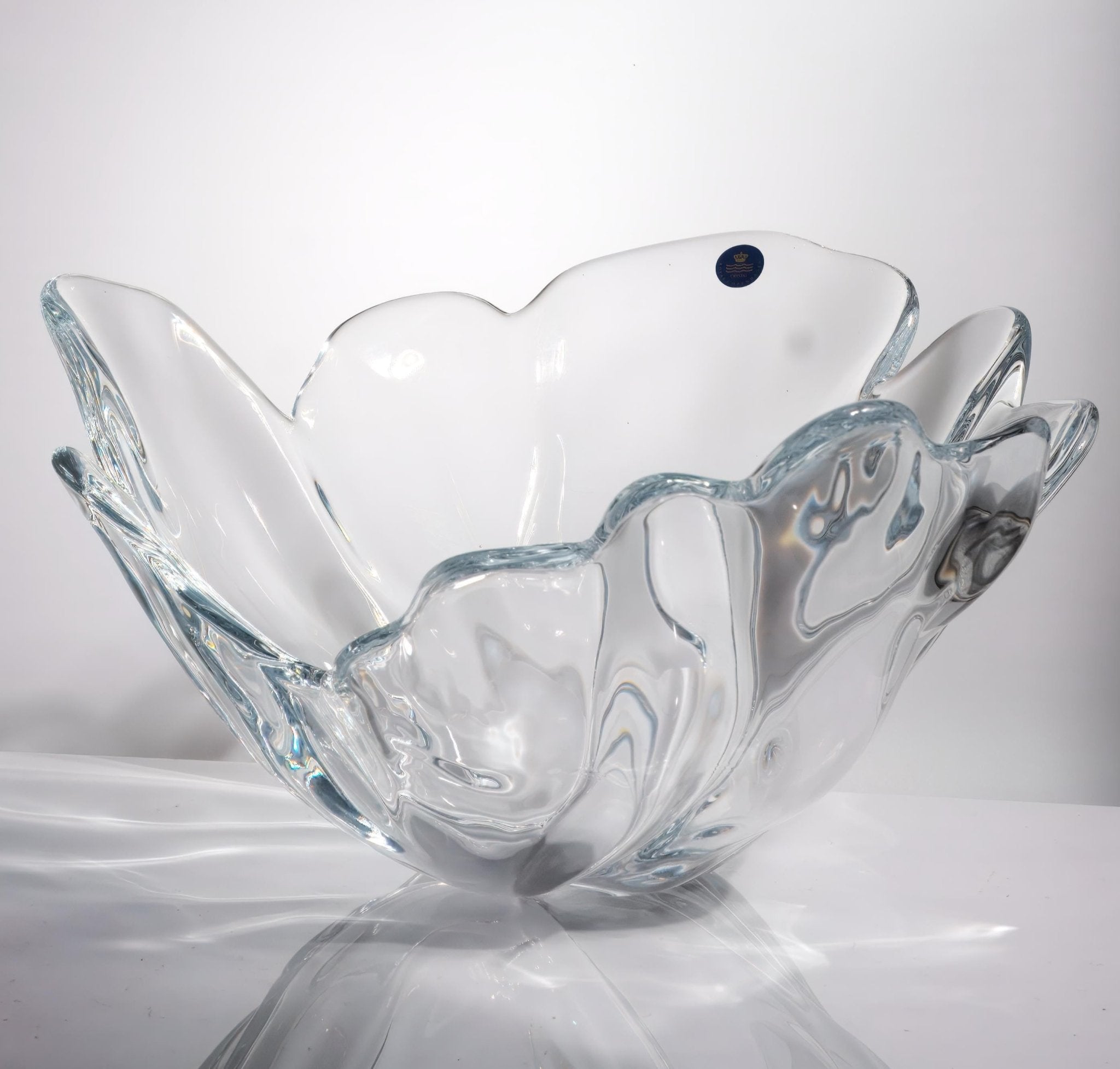 Royal Copenhagen Large Crystal Table Centerpiece for Minimalist Decor Royal Copenhagen Danish Glassware Midcentury Decorative Bowl for Fruit Bowl Scandi - Centerpiece Bowl ClassyTea