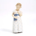 Royal Copenhagen 1920s Antique Porcelain Figurine Royal Copenhagen Girl Holding a Doll Figurine #3539 | Vintage Danish Statue Nursery Mussel Cobalt Scandi - Porcelain Figurine ClassyTea