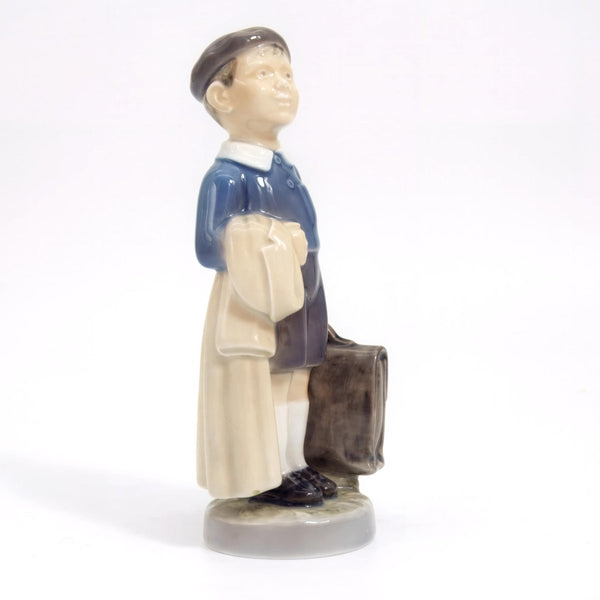 Royal Copenhagen Royal Copenhagen School Boy Vintage Porcelain Figurine Hand - Painted 1960s Henrik Hansen Danish Statue Nursery Baby Blue Mussel Cobalt Scandi - Porcelain Figurine ClassyTea