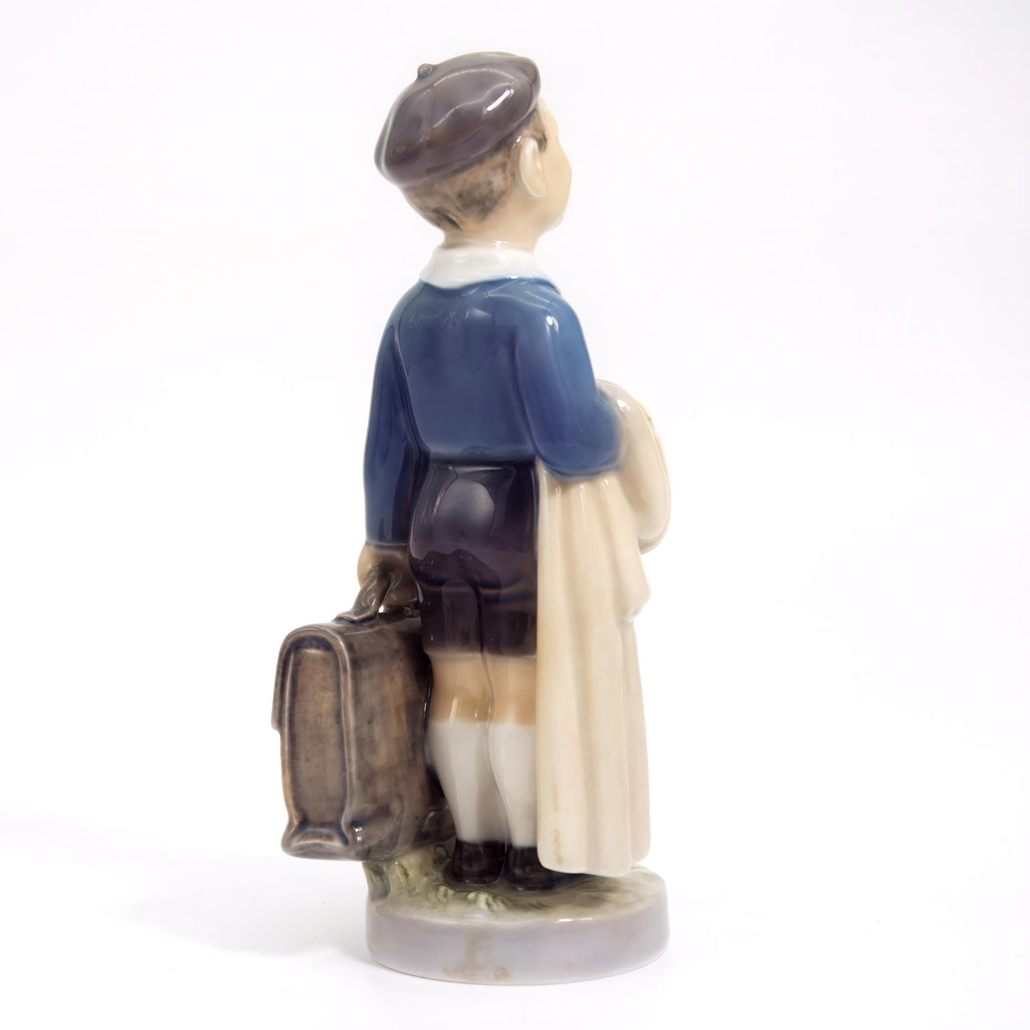 Royal Copenhagen Royal Copenhagen School Boy Vintage Porcelain Figurine Hand - Painted 1960s Henrik Hansen Danish Statue Nursery Baby Blue Mussel Cobalt Scandi - Porcelain Figurine ClassyTea